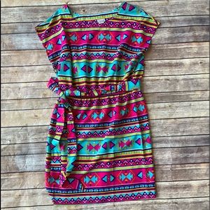 All For Color - Aztec Print  Dress.